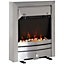 HOMCOM Electric Fireplace Stainless Steel 2KW Heater LED Fire Flame Silver