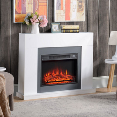 Electric Fireplace Suite w/ Remote Control Overheat Protection