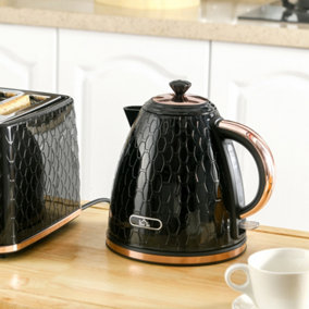 HOMCOM Electric Kettle, Fast Boil, 1.7L, 3kW, Swivel, Auto Shut-off, Black
