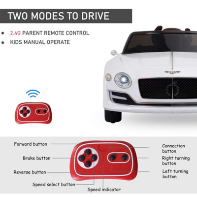 HOMCOM ELECTRIC RIDE-ON CAR W/ LED LIGHTS MUSIC PARENTAL REMOTE CONTROL ...