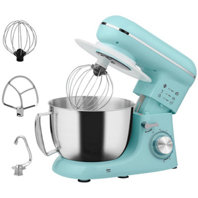 HOMCOM Electric Stand Mixer, 4.5L Food Mixer with Dough Hook, Whisk, Blue