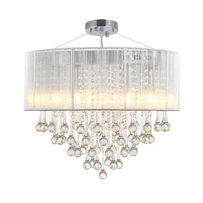 HOMCOM Elegant Modern Crystallite Ceiling Chandelier Light Pendant