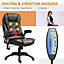 HOMCOM Executive Office Chair Massage and Heat, High Back PU Leather Massage Office Chair Tilt and Reclining Function, Brown