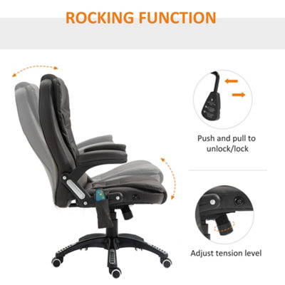 Homcom high back faux leather adjustable heated executive massage office best sale chair