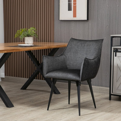  ATMOSPHERA CREATEUR D'INTERIEUR 44 cm Grey Atmosphera Taho  Collection Oak Legs Chair, cm : Home & Kitchen