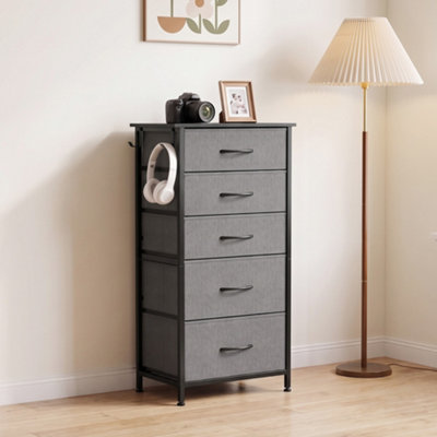 HOMCOM 8-Drawer Fabric Chest Of Drawers – Black Industrial Style Dresser For Bedroom Or Hallway