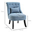 HOMCOM Fabric Single Sofa Armchair Upholstered w/Pillow Wood Leg Livingroom Blue