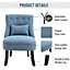 HOMCOM Fabric Single Sofa Armchair Upholstered w/Pillow Wood Leg Livingroom Blue