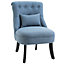 HOMCOM Fabric Single Sofa Dining Chair Upholstered W/ Pillow Solid Wood Leg Home Living Room Furniture Blue
