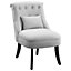 HOMCOM Fabric Single Sofa Dining Chair Upholstered W/ Pillow Solid Wood Leg Home Living Room Furniture Grey