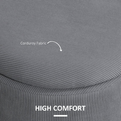 HOMCOM Fabric Storage Ottoman with Removable Lid, Set of 2, Light Grey