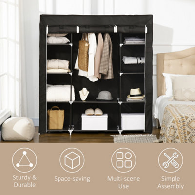 Black portable deals wardrobe closet