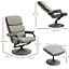 HOMCOM Faux Leather Recliner Chair w/ Ottoman Swivel Lounge Seat w/ Footstool