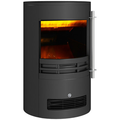 HOMCOM Fireplace Electric Heater Stove w/ Thermostat Control Black  Freestanding | DIY at Bu0026Q