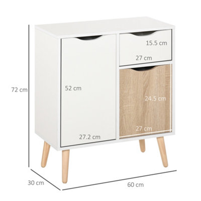 HOMCOM Floor Cabinet Storage Cupboard Sideboard with Drawer Brown Door for Bedroom