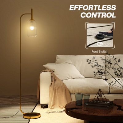 Hofstein LED Floor Lamp Pipe, Made Of Metal In Nickel-matt With Glitter