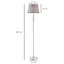 HOMCOM Floor Lamp with Hollow Out Fabric Shade, Chrome Base for Bedroom, Living Room, Study, 162cm, Grey