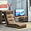 HOMCOM Floor Sofa Bed Folding Adjustable Floor Lounger Sleeper Futon Mattress Seat Chair w/Pillow, Brown