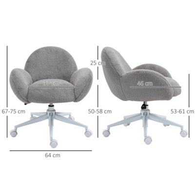 Grey fluffy 2024 desk chair