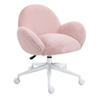 Pink fluffy discount dressing table chair