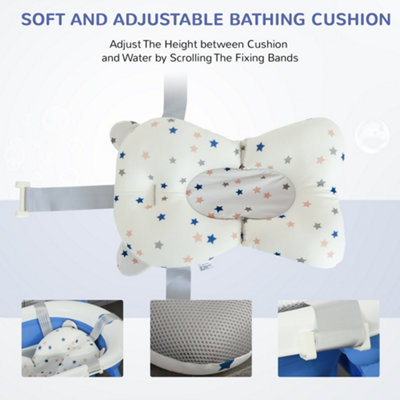 HOMCOM Foldable Baby Bath Tub Ergonomic with Temperature-Induced Water Plug