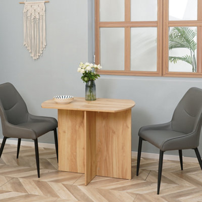 HOMCOM Foldable Dining Table Compact Drop Leaf Table for Kitchen Oak