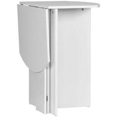 HOMCOM Foldable Dining Table Compact Drop Leaf Table for Kitchen White