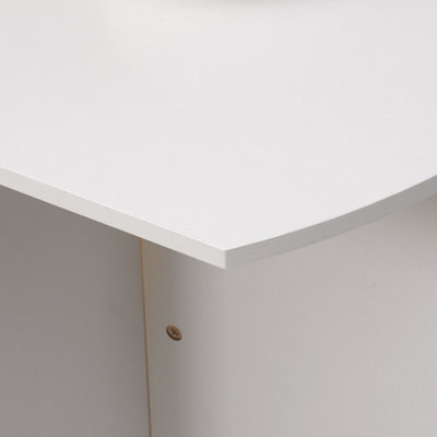 HOMCOM Foldable Dining Table Compact Drop Leaf Table for Kitchen White
