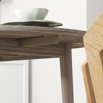 HOMCOM Foldable Dining Table, Round Drop Leaf Table, Wood Legs, Grey