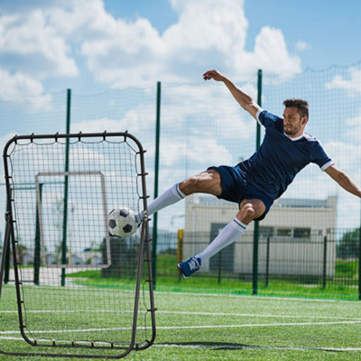 HOMCOM Foldable Football Rebounder Net Adjustable Angles With Target ...