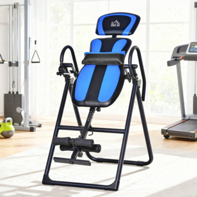 HOMCOM Foldable Gravity Inversion Table, Fitness Bench w/ Soft Ankle ...
