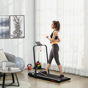 HOMCOM Foldable Walking Treadmill w/ LED Display, Red