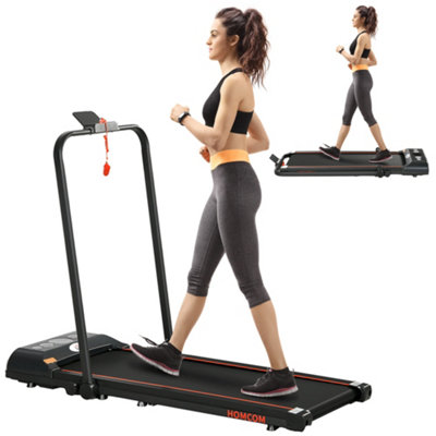 HOMCOM Foldable Walking Treadmill w/ LED Display, Red