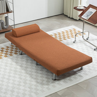 HOMCOM Folding 5 Position Convertible Sleeper Chair Bed Coffee