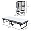 HOMCOM Folding Bed with 10cm Mattress, Portable Foldable Guest Bed with Wheels
