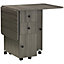 HOMCOM Folding Dining Table, Drop Leaf Table With Storage Drawers Grey