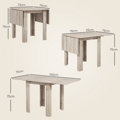 HOMCOM Folding Dining Table Extendable Kitchen Table Drop Leaf Table for 2-4