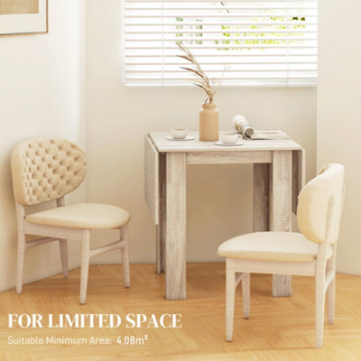 HOMCOM Folding Dining Table Extendable Kitchen Table Drop Leaf Table for 2-4