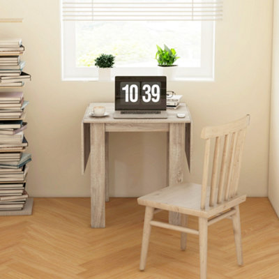 HOMCOM Folding Dining Table Extendable Kitchen Table Drop Leaf Table for 2-4