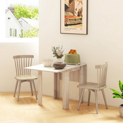 HOMCOM Folding Dining Table Extendable Kitchen Table Drop Leaf Table for 2-4