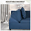 HOMCOM Folding Sleeper Sofa Bed Chair with Pillows, Pocket, Blue