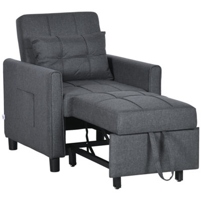 YODOLLA 3-in-1 Futon Sofa Bed Chair,Convertible Sofa Sleeper-Dark