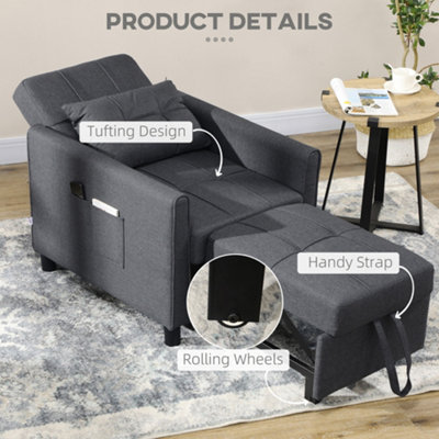 Pull out discount chair bed single