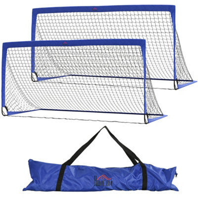 HOMCOM Football Goal Folding Outdoor with All Weather Net 6'x3' Blue
