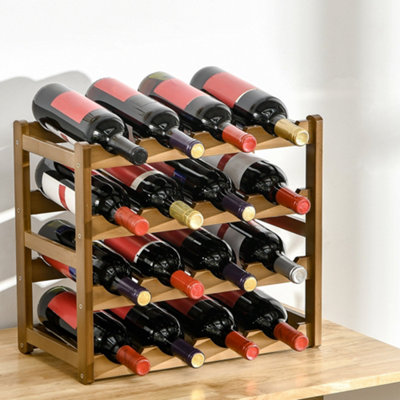 Homcom Wine Cabinet With 4 Bottle Wine Rack, Open Shelf, Acrylic