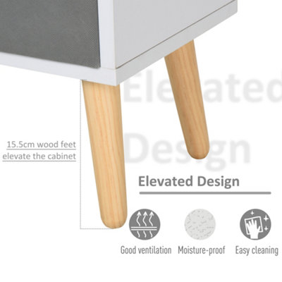 HOMCOM Freestanding 4 Cube Storage Cabinet Unit Bookcase w/ 2 Drawer