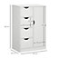 HOMCOM Freestanding Bathroom Cabinet with 4 Drawers and Door Cupboard White