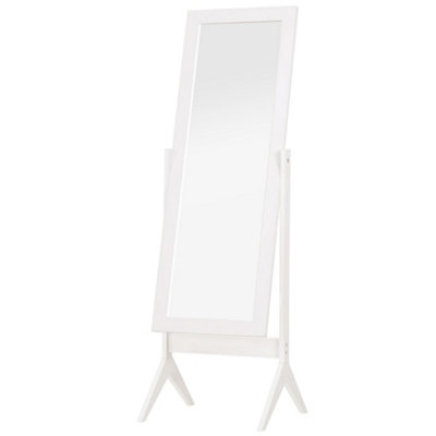 HOMCOM Freestanding Dressing Mirror 148x47cm Adjustable Angle White Frame Home