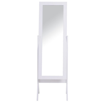 HOMCOM Freestanding Dressing Mirror 148x47cm Adjustable Angle White Frame Home