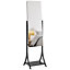 HOMCOM Freestanding Full Length Mirror Adjustable Full Body Mirror w/ Shelf